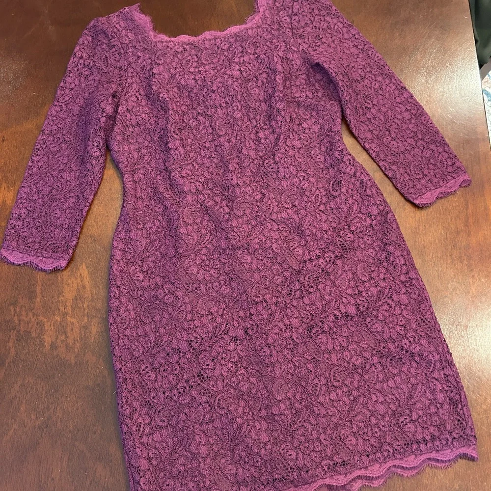 Adrianna Papell Purple Lace Dress - Picture 1 of 5